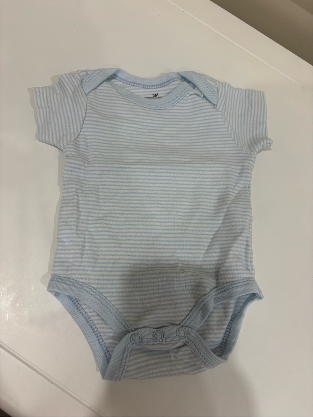 Classic Light Blue Striped Baby One-Piece